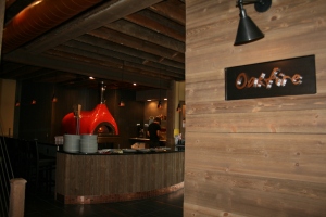 Oakfire Restaurant, wood burning oven = GREAT pizza!  Located along the shore in Lake Geneva